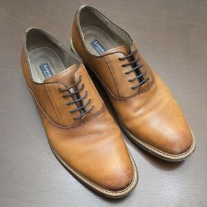 ASTON GREY Men's 9.5 Leu Tan Leather Dress Shoes